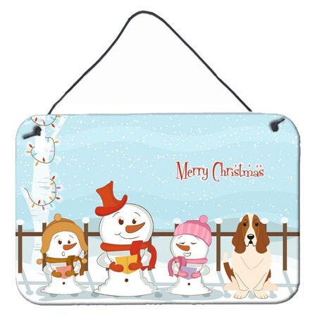 Carolines Treasures Merry Christmas Carolers Basset Hound Wall or Door Hanging Prints BB2352DS812